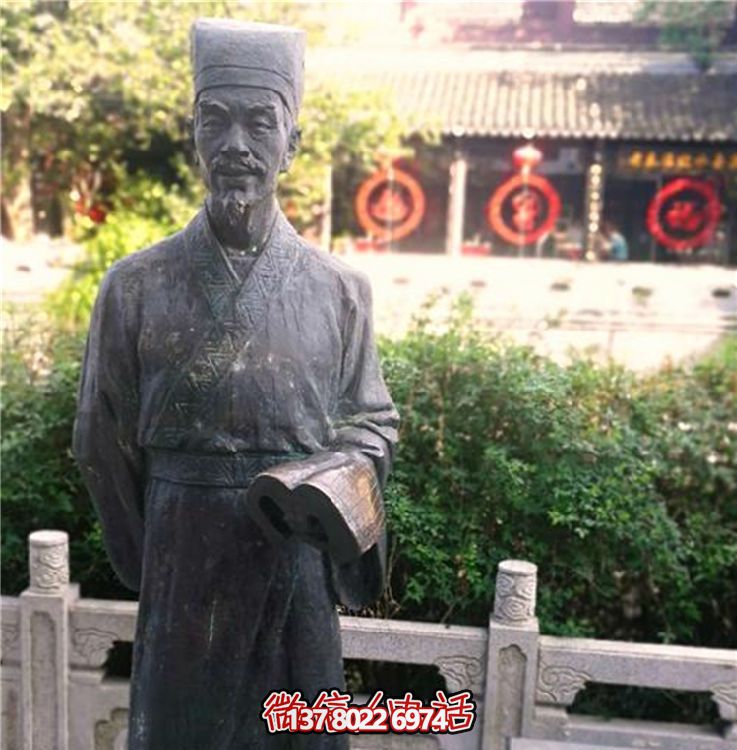玻璃鋼仿古銅雕塑，為校園景區(qū)增添古代人物風采
