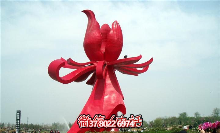 大型紅色不銹鋼雕塑紫荊花，給你的廣場(chǎng)帶來(lái)美景