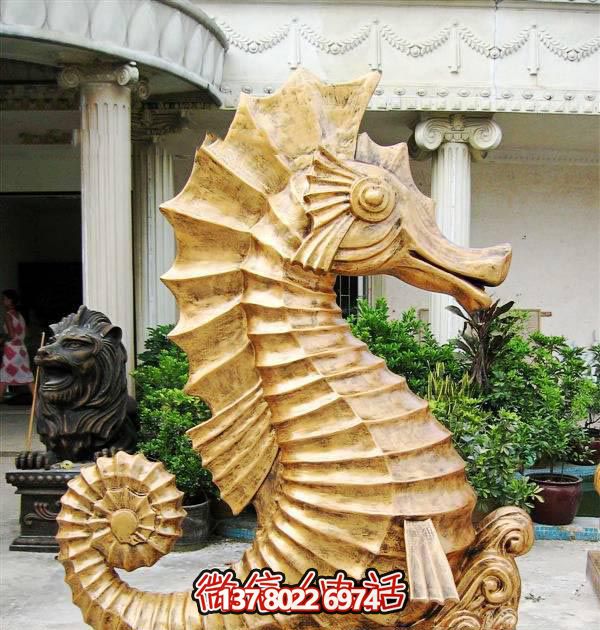 海馬玻璃鋼雕塑，創(chuàng)意林里擺放裝飾