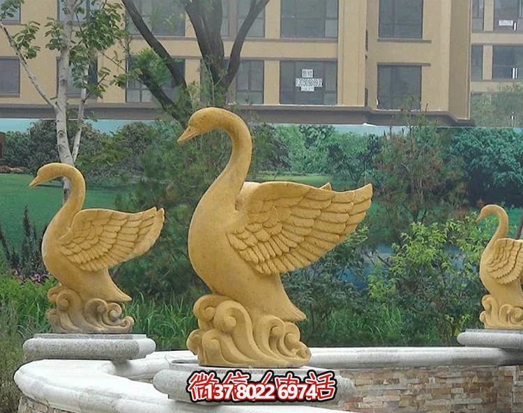 精美天鵝雕塑，唯美別墅景觀裝飾