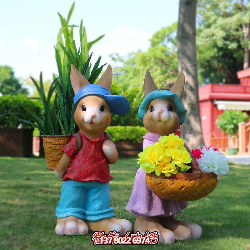 玻璃鋼兔子雕塑，只有可愛而不失大氣！
