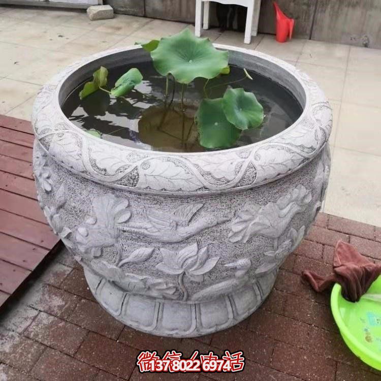 精美絕倫，濃濃古典風(fēng)情歐式別墅大理石浮雕魚缸擺件