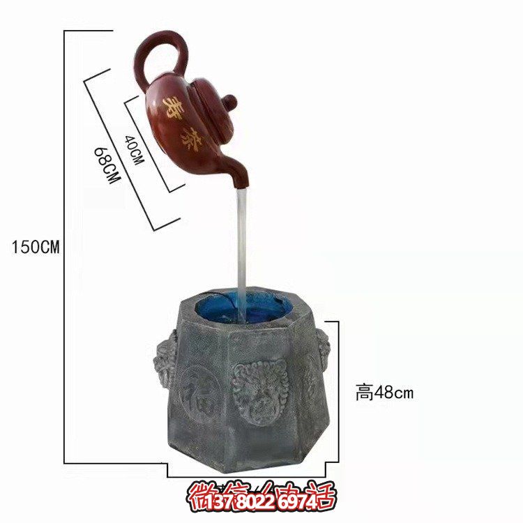 玻璃鋼大型懸空擺件，打造戶(hù)外流水天雕塑