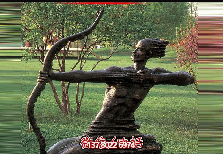 后羿射日雕塑，漆金鑄銅園林景區(qū)裝置
