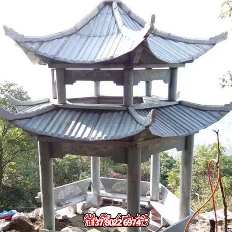 經(jīng)典雙層大理石雕塑涼亭，給你不一樣的室外體驗