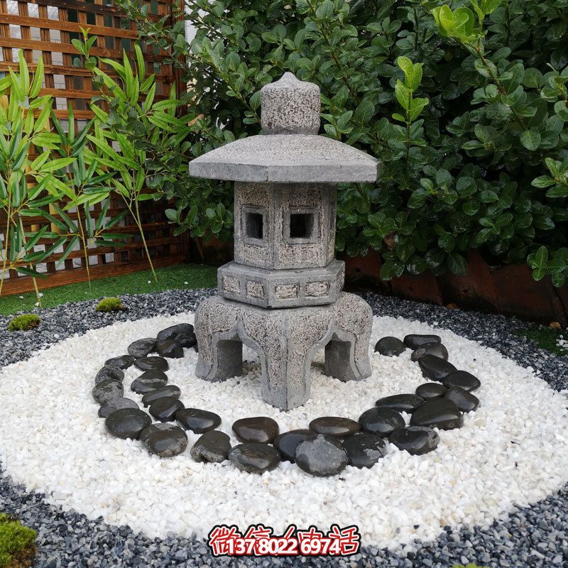 日式戶外石雕石燈，傳承精致大理石園林雕塑