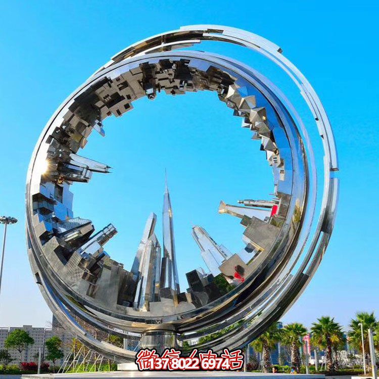 不銹鋼抽象齒輪雕塑，點(diǎn)綴園林景觀