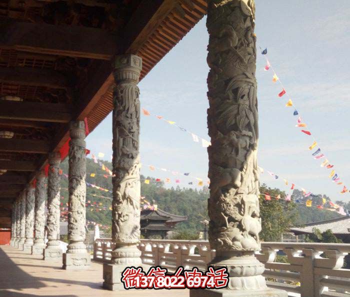 傳承古典藝術(shù)，精美石雕龍柱漢白玉浮雕