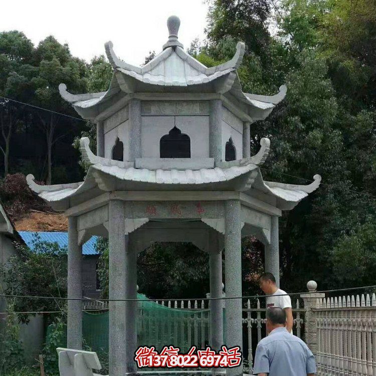 大型石雕涼亭，精美的室外裝飾