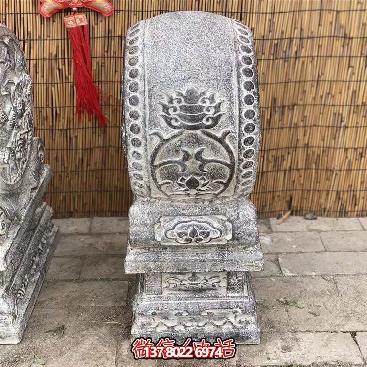 青石石雕抱鼓，點(diǎn)綴園林之美