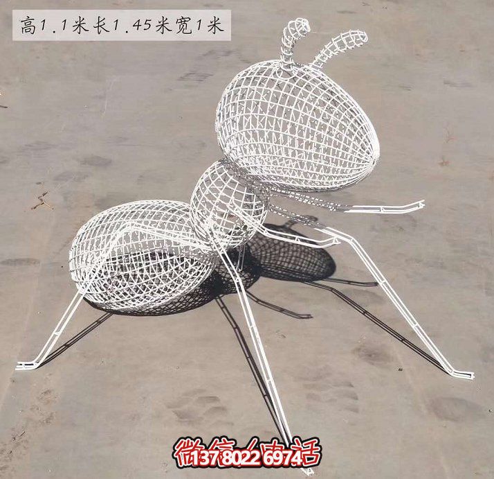 不銹鋼網(wǎng)格照明螞蟻雕塑，點(diǎn)亮大型園林景觀