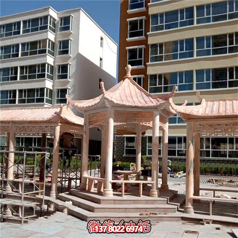 精美雕刻大理石涼亭，為小區(qū)、公園、休閑區(qū)帶來獨特視覺享受