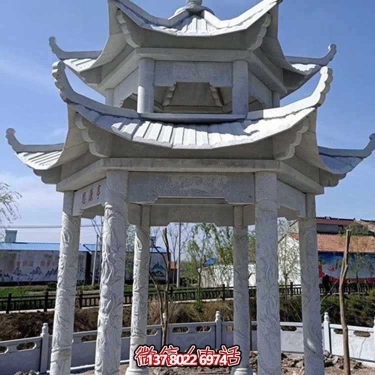 精美大理石石雕涼亭，打造完美的戶外園林景觀