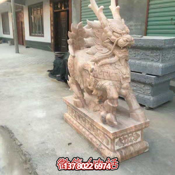 高端定制大理石石雕獅子雕塑，裝點大型庭院、別墅、門口，招財又安全