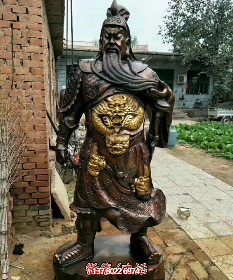 關(guān)公銅雕，大型景區(qū)寺廟開業(yè)招財供奉雕塑
