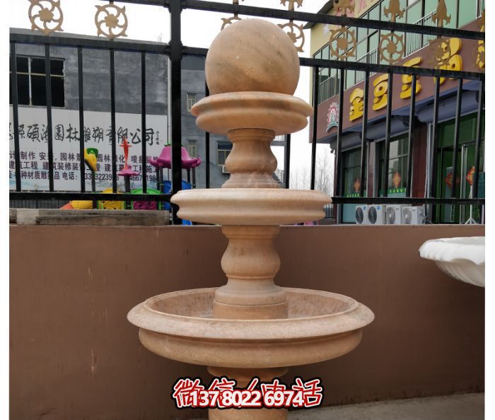 自然之美，多層風(fēng)水球石雕晚霞紅別墅
