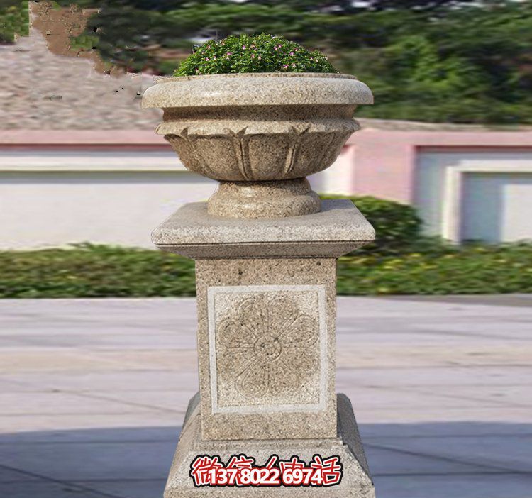 精美石雕花缽，添彰歐式庭院裝飾