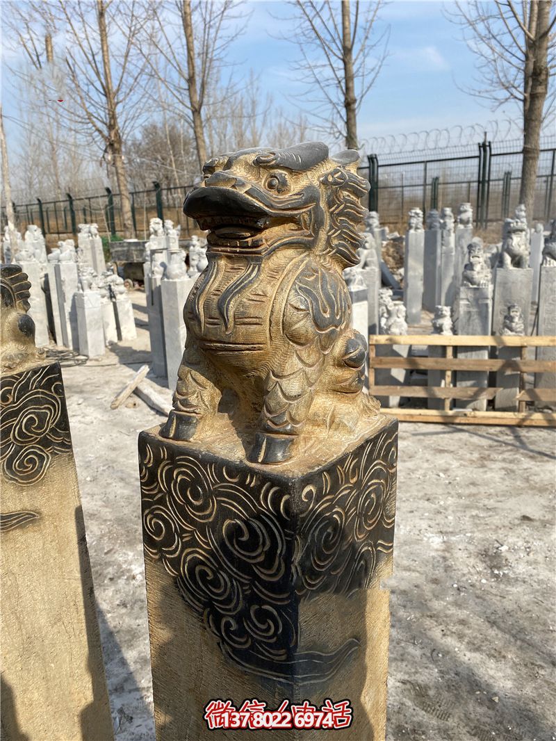 傳統(tǒng)風(fēng)格古典庭院——祥云環(huán)繞、大理石拴馬柱
