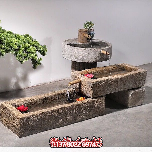石槽組合戶外魚缸，完美景觀美化家居養(yǎng)魚空間