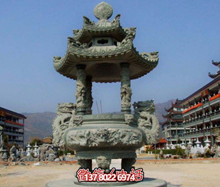 仿古寶蓋龍浮雕香爐，點(diǎn)綴景區(qū)廣場(chǎng)