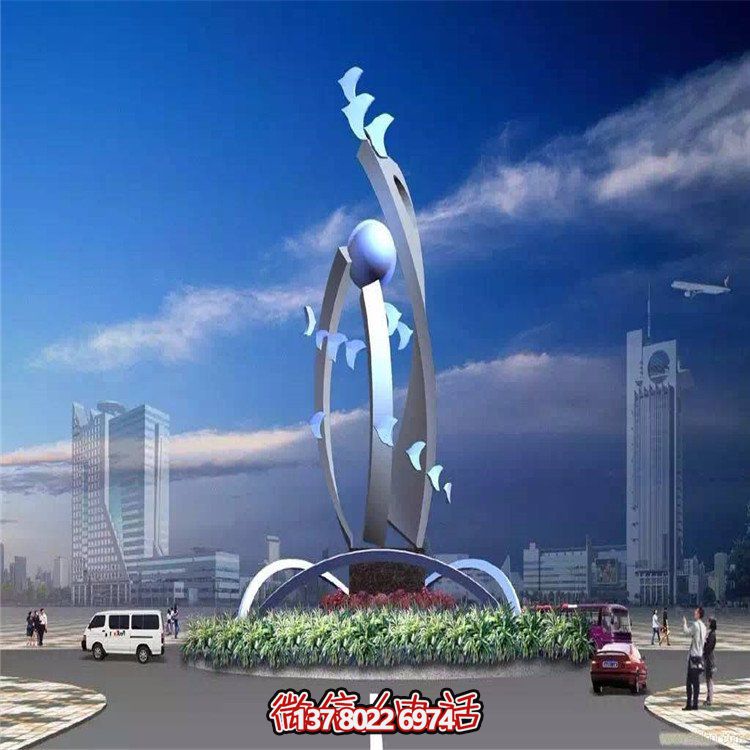 大型不銹鋼抽象藝術(shù)飛翔雕塑，豐富景觀廣場