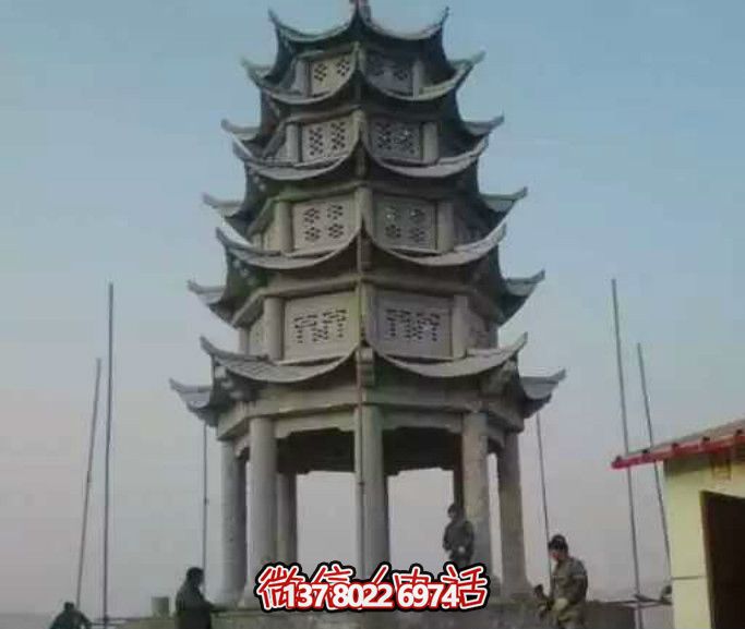 多層青石仿古塔涼亭，為你的寺院增添神秘氣息