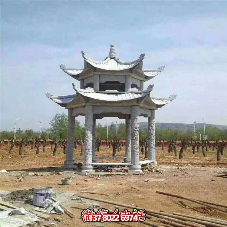 雙層雕塑涼亭，為景區(qū)、園林、戶外環(huán)境提供視覺(jué)美感