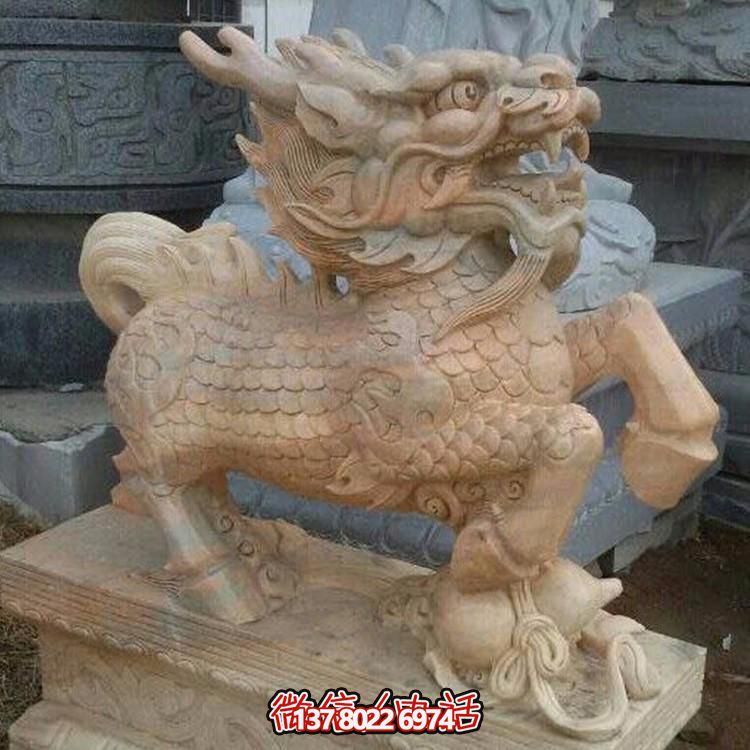 漢白玉獅子瑞獸石雕，給您的企業(yè)門前帶來(lái)吉祥福氣