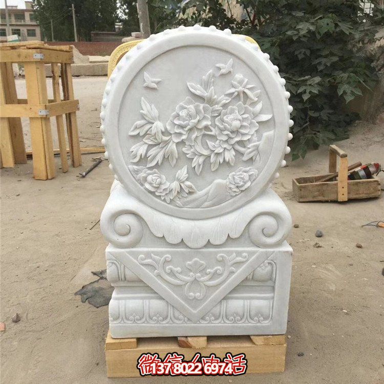 經(jīng)典石雕藝術(shù)，漢白玉石雕大理石門(mén)口門(mén)墩鎮(zhèn)宅鼓抱雕塑戶(hù)外裝飾