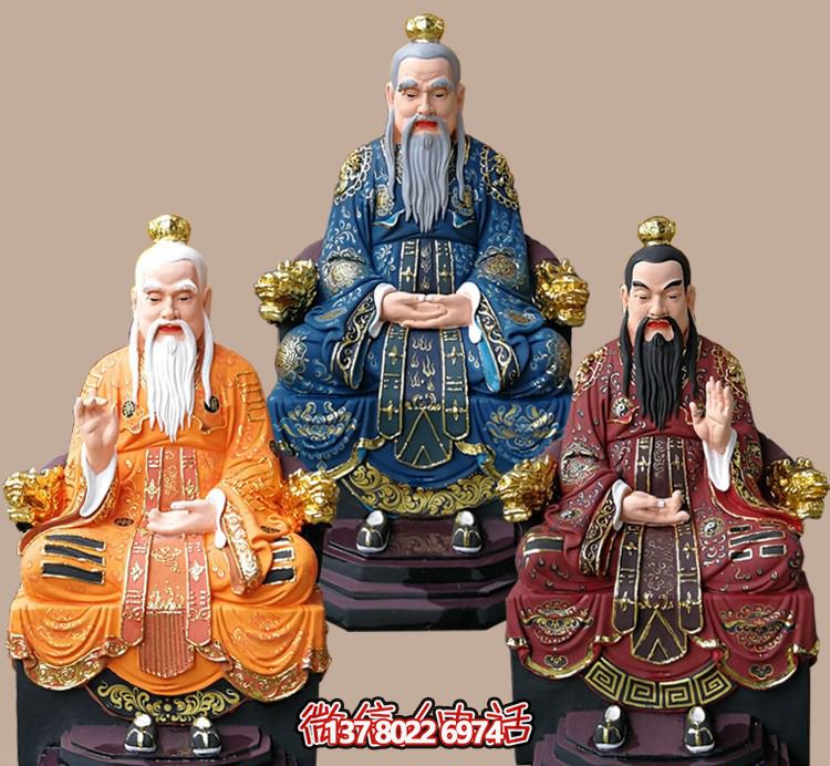 玻璃鋼老子三清尊神佛像，精美彩繪全景展示梵形神寶君