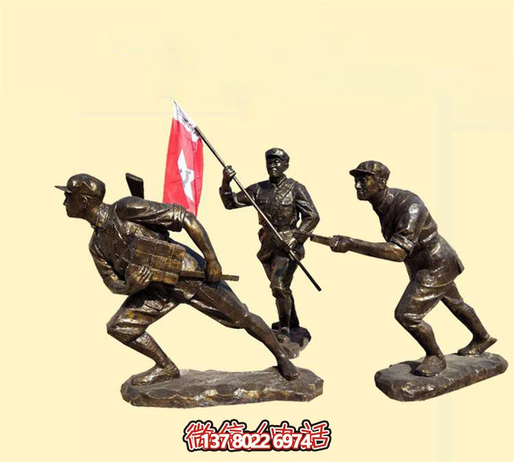 玻璃鋼八路軍雕塑，創(chuàng)意奔跑廣場裝飾