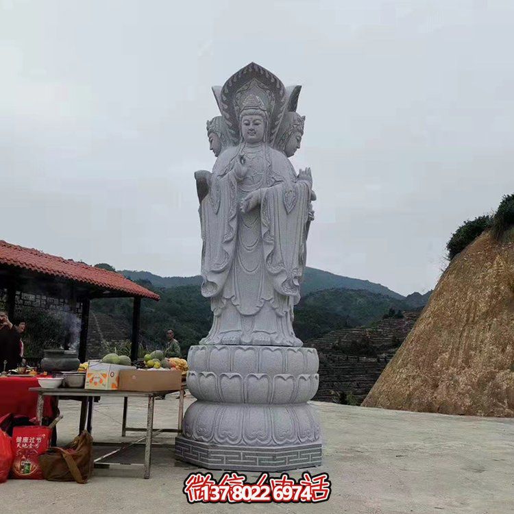 現(xiàn)代藝術(shù)石雕觀音雕塑，融入園林景觀的瑰麗大理石家園