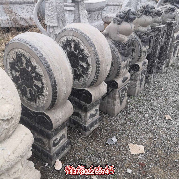 抱鼓石，青石仿古門墩