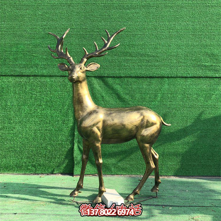 玻璃鋼仿銅鹿，梅花鹿
